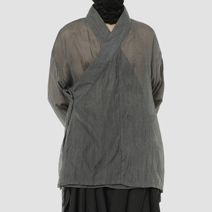 Slightly Sheer Lace-Up Shirt WN20494