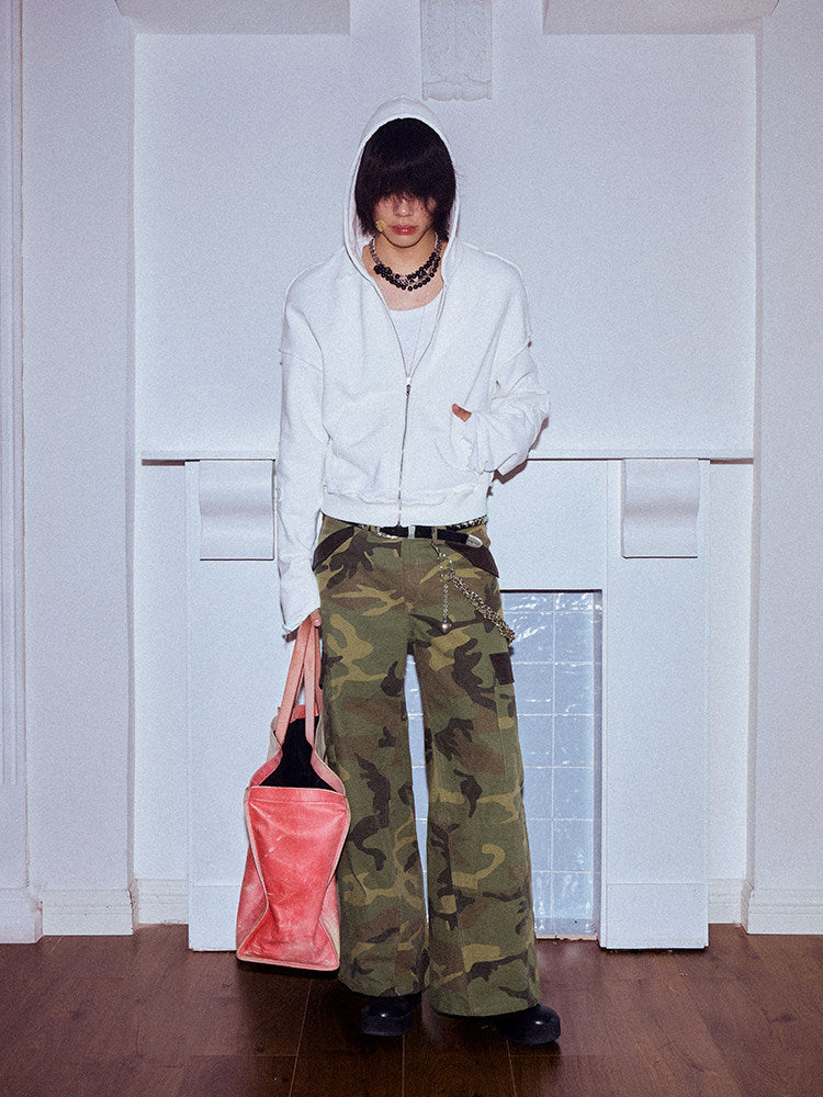 Camouflage Wide Leg Cargo Pants WN27151