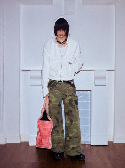 Camouflage Wide Leg Cargo Pants WN27151