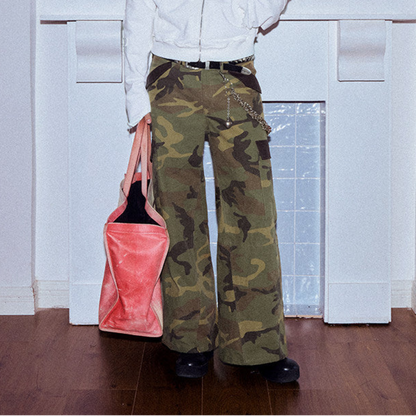 Camouflage Wide Leg Cargo Pants WN27151