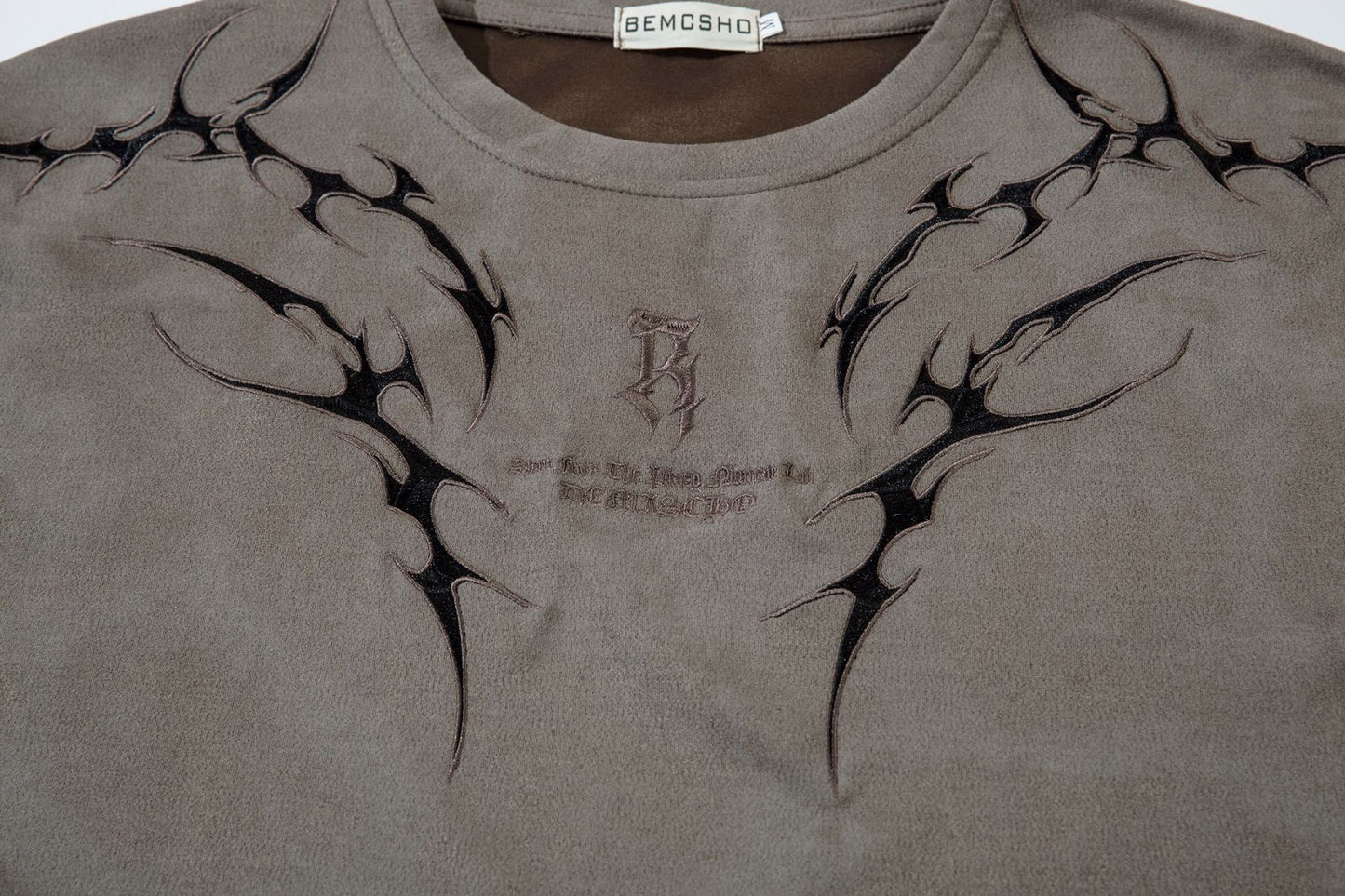Washed Thorn Print Short Sleeve T-Shirt WN25543