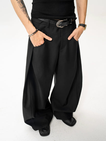 Layered Silhouette Wide Leg Trousers WN20863