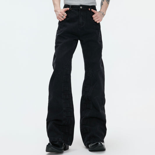 Gradient Wash Whisker High-Waist Wide Leg Denim Jeans WN27005