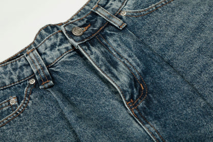 Washed Barrel Wide Leg Denim Jeans WN26108
