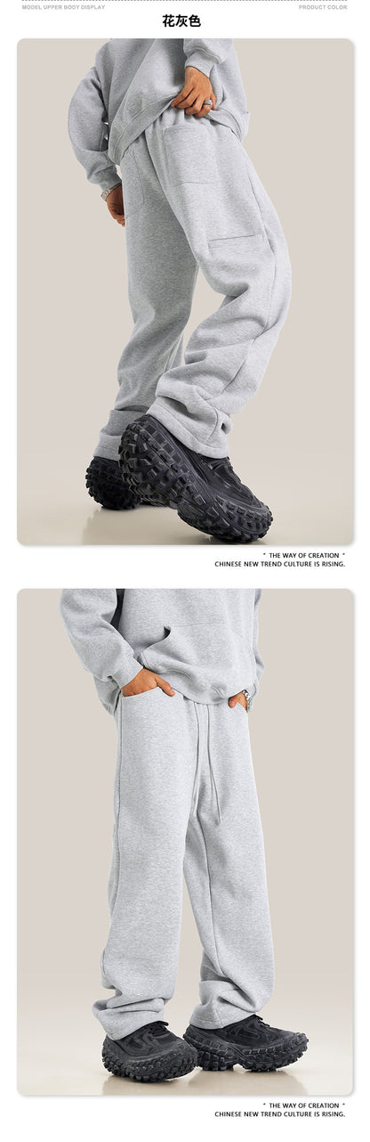 Heavyweight Fleece Lining Pullover Hoodie & Zipper Sweatshirt & Sweatpants Setup WN9937