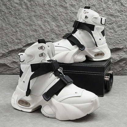 Strap Buckle Air Sole Chunky Sole Sneaker Boots WN24684
