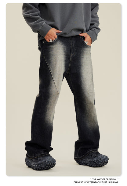 Washed Damage Flare Denim Jeans WN6415