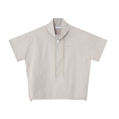 Half Zip Short Sleeve T-Shirt & Half Pants Setup WN24901
