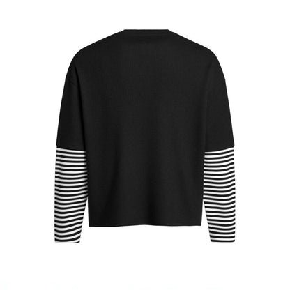 Fake Layered Stripe Graphic Long Sleeve T-Shirt WN27983