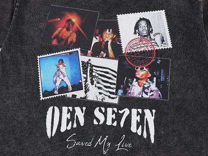 Portrait Design Washed Oversize Short Sleeve T-Shirt WN18591