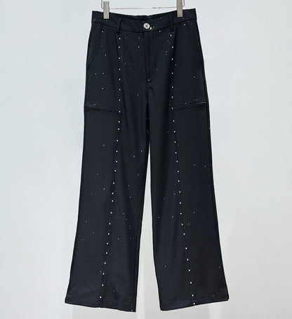 Star Button Short Tailored Jacket & Micro Flare Trousers Setup WN23968