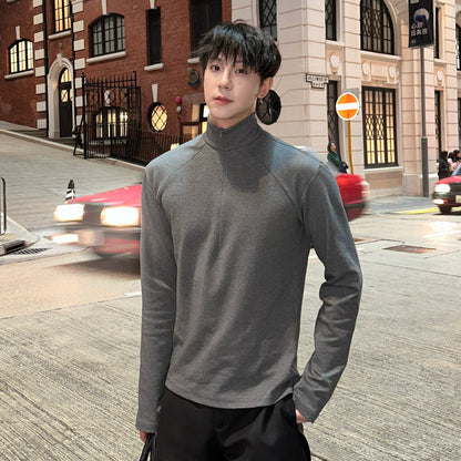 Half-Zip High-Neck Slim Long Sleeve T-Shirt WN25230