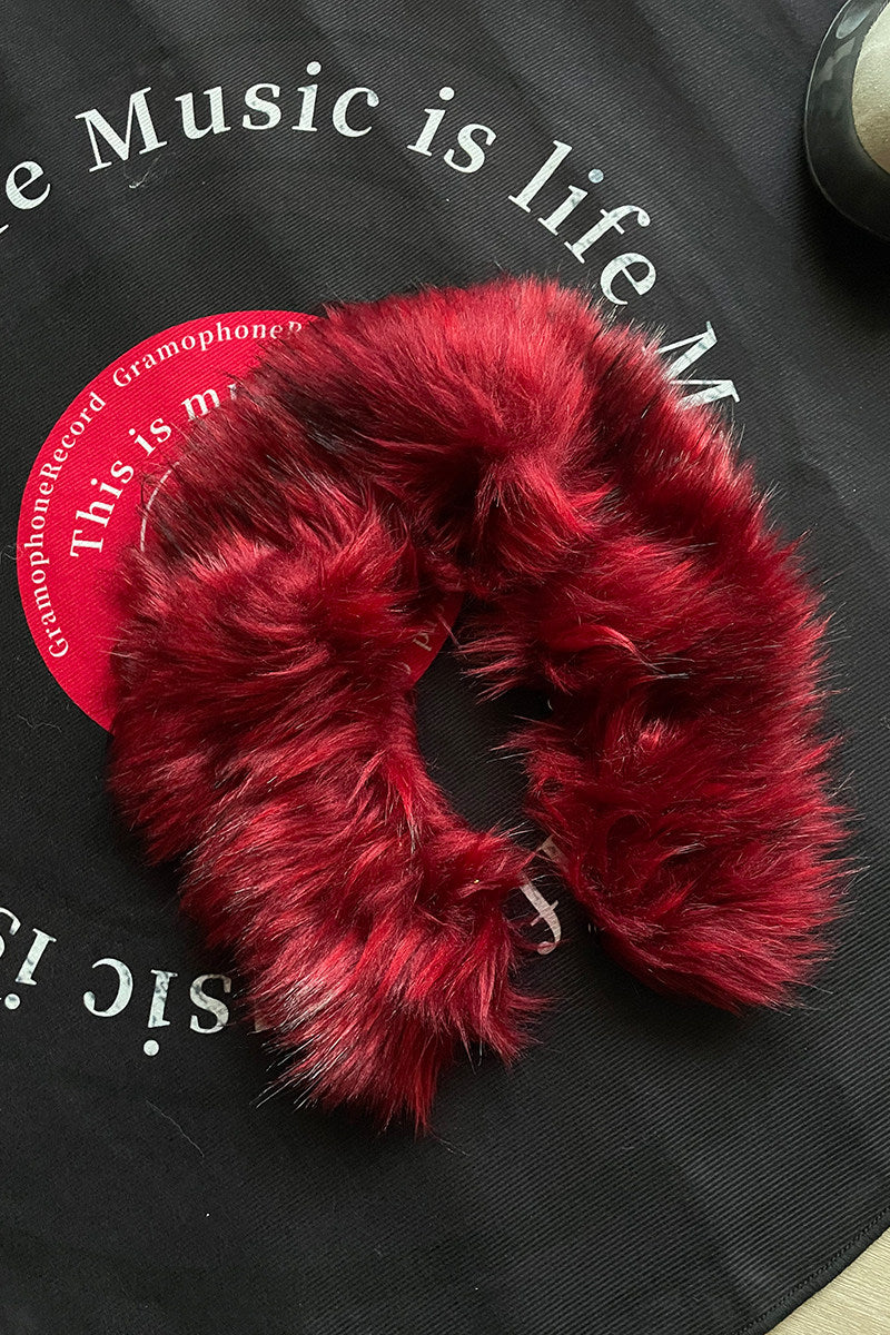 Snap Button Detachable Fake Fur Collar WN26719