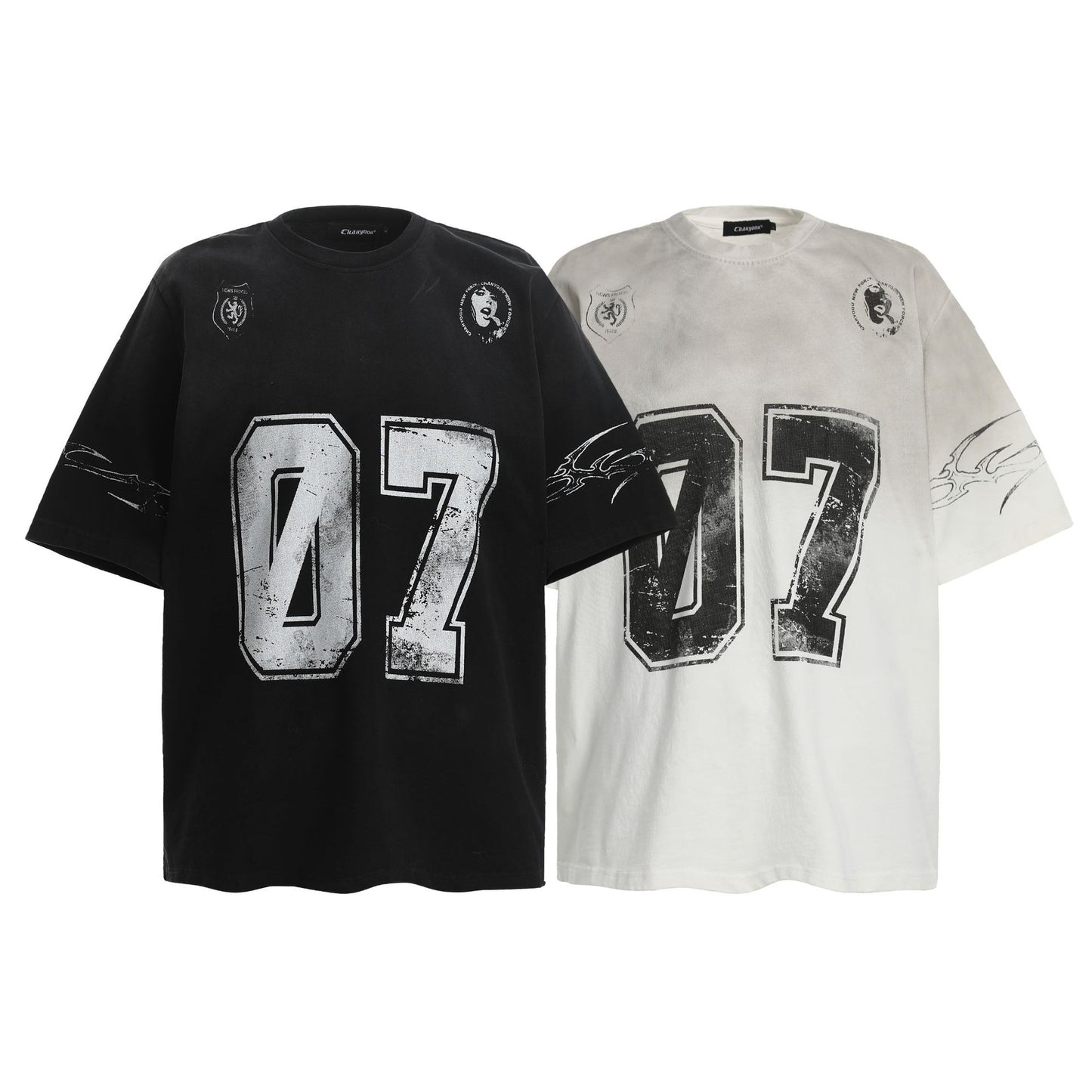 Washed Number Print Short Sleeve T-Shirt WN25385