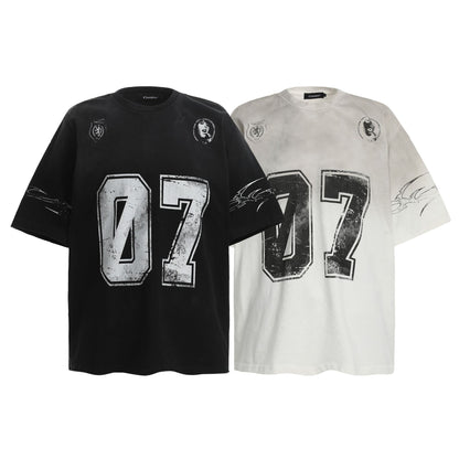 Washed Number Print Short Sleeve T-Shirt WN25385