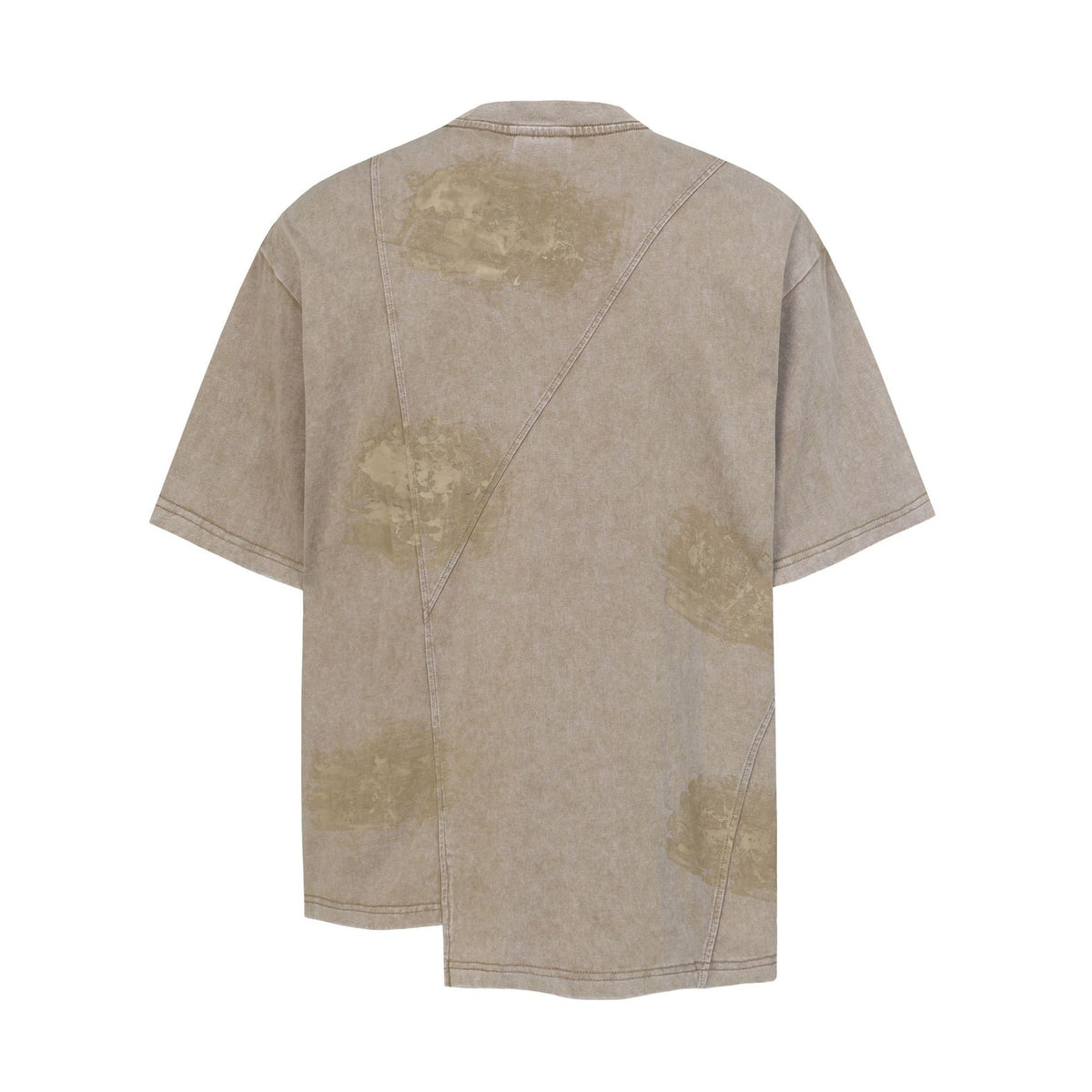 Washed Asymmetrical Panel Short Sleeve T-Shirt WN26953