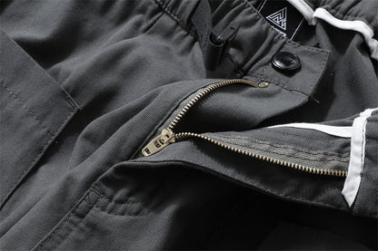 Washed Damage Zipper Cargo Half Pants WN26853