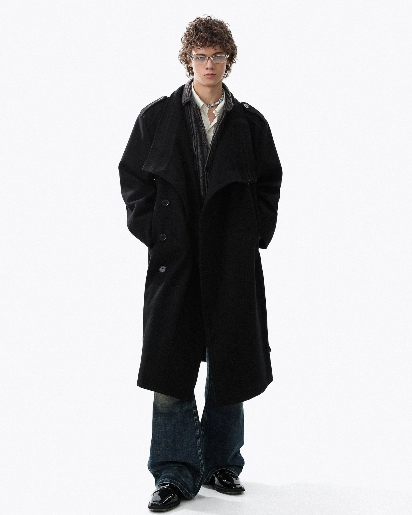 Structured Plain Long Coat WN22114