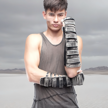 Washed Hollow-Out Deconstructed Arm Warmers WN21978