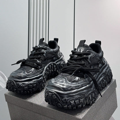 Mesh Platform Chunky Sole Sneakers WN24625