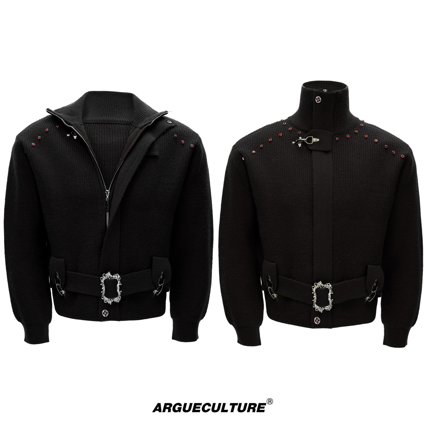 Cropped Zipper Knit Cardigan Jacket WN22681