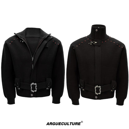 Cropped Zipper Knit Cardigan Jacket WN22681