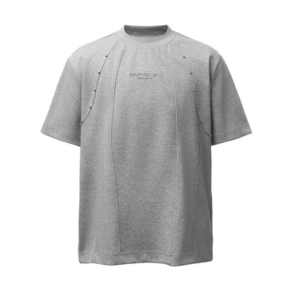 3D Tailoring Stud Letter Embroidery Short Sleeve T-Shirt WN26933