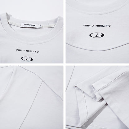 Patchwork Letter Print Short Sleeve T-Shirt WN15062