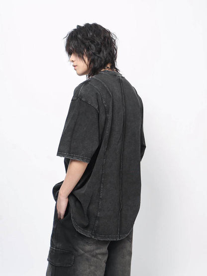 Pleats Cargo Washed Short Sleeve T-Shirt WN24470