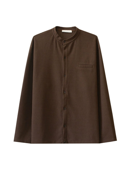 Texture High Neck Long Sleeve Cardigan WN21259