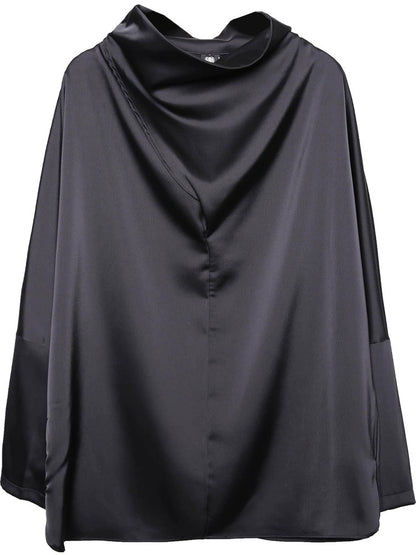 High-Neck Batwing Long Sleeve T-Shirt WN22320