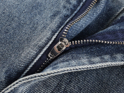 Crackle Washed Wide Leg Denim Jeans WN27840