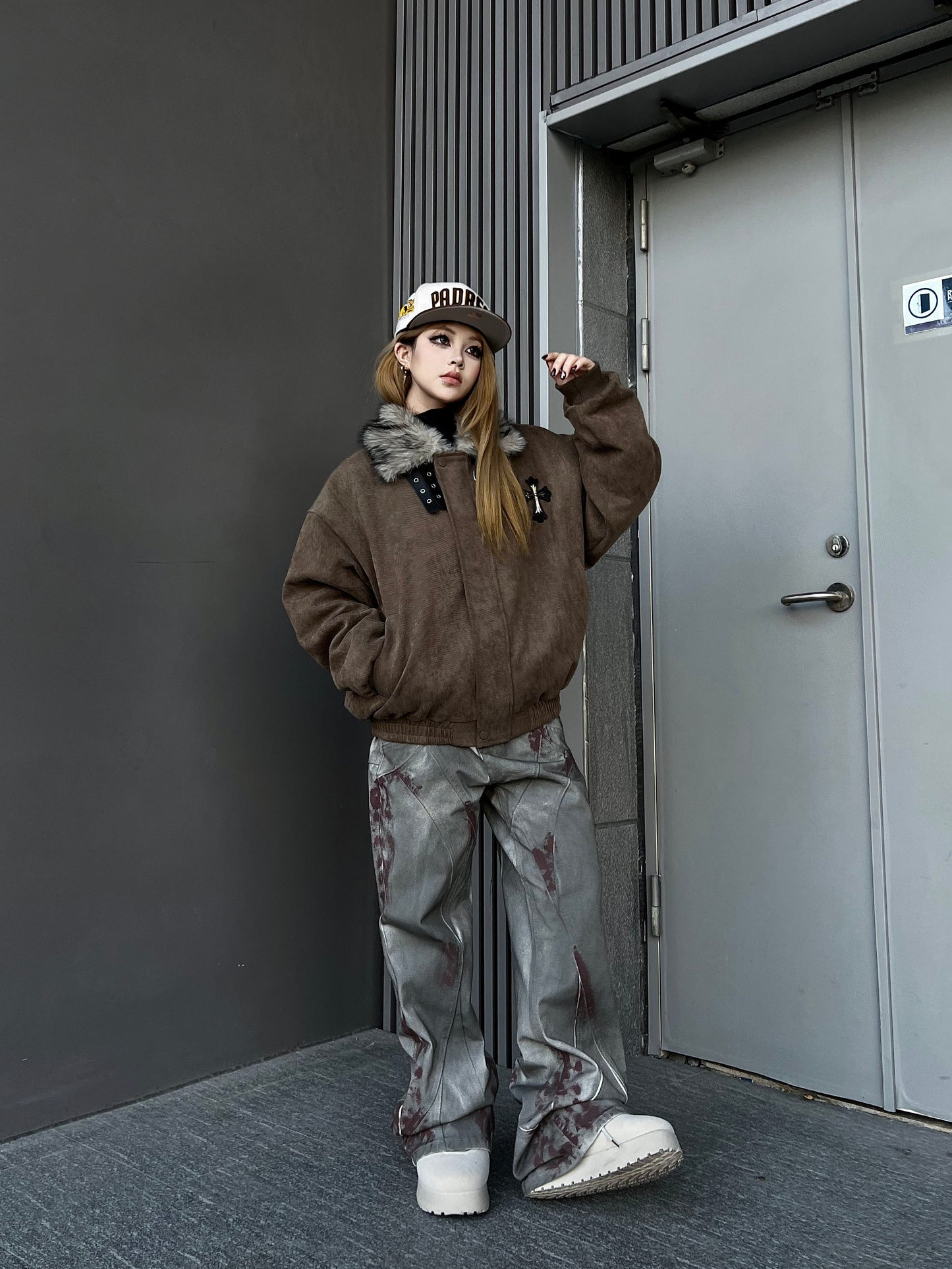 Washed Deconstructed Patchwork Flare Denim Jeans WN24209