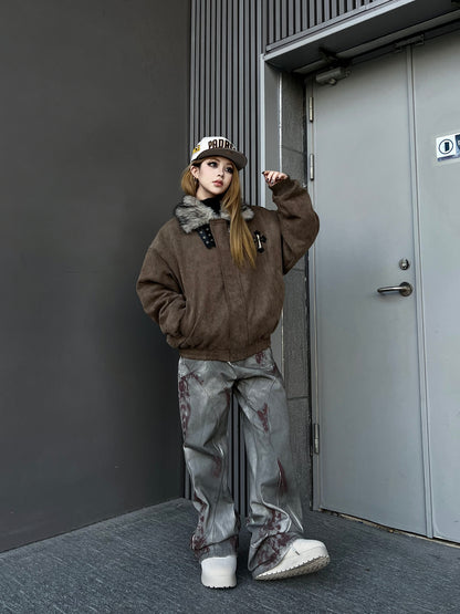 Washed Deconstructed Patchwork Flare Denim Jeans WN24209