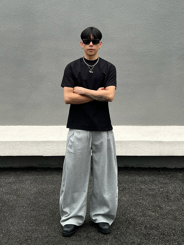 Drawstring Wide Leg Sporty Sweatpants WN19408