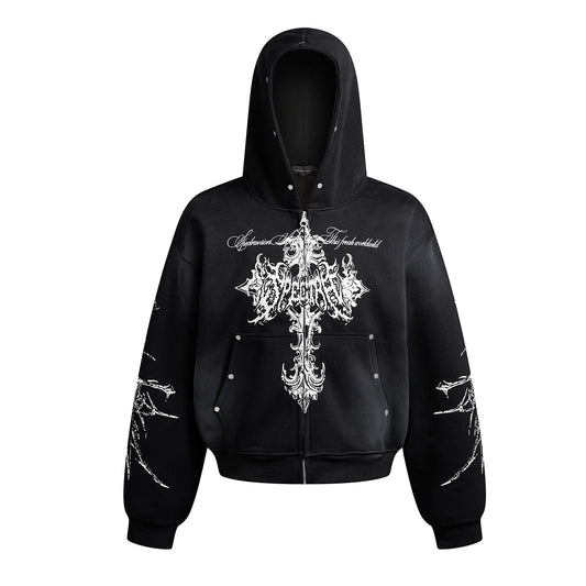 Dirty Dye Cross Heavyweight Pullover Hoodie WN23066