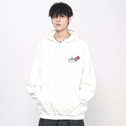 Rose Logo Embroidery Pullover Hoodie WN24477