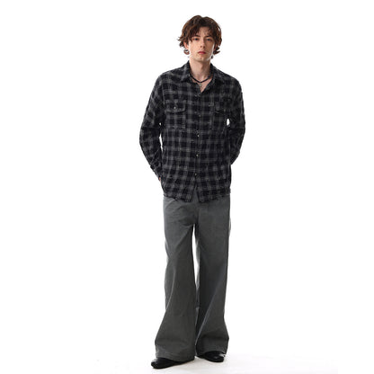 Plaid Damage Wash Long Sleeve Shirt WN25716