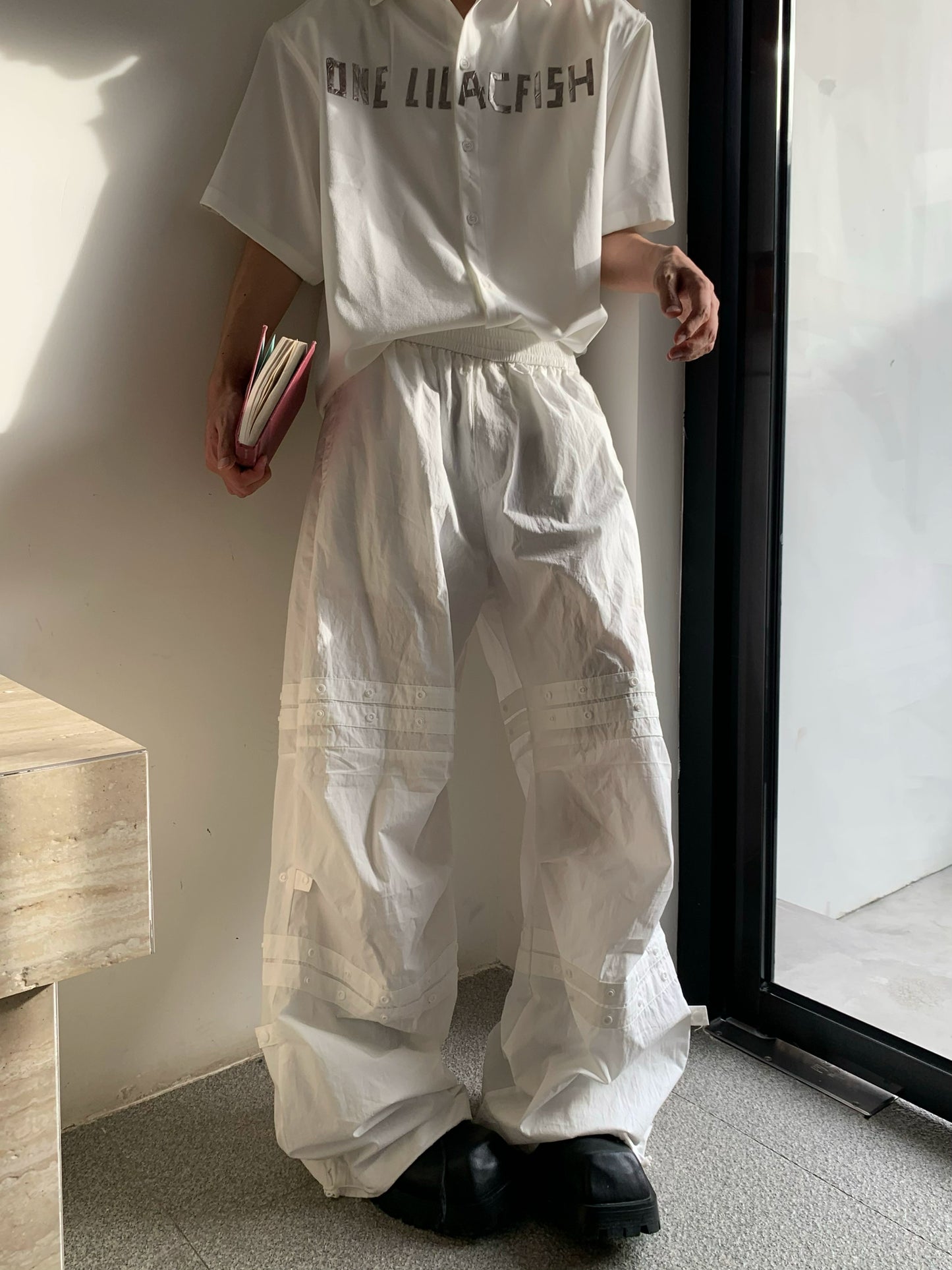 Multi-Layer Deconstructed Draping Wide Leg Pants WN19752