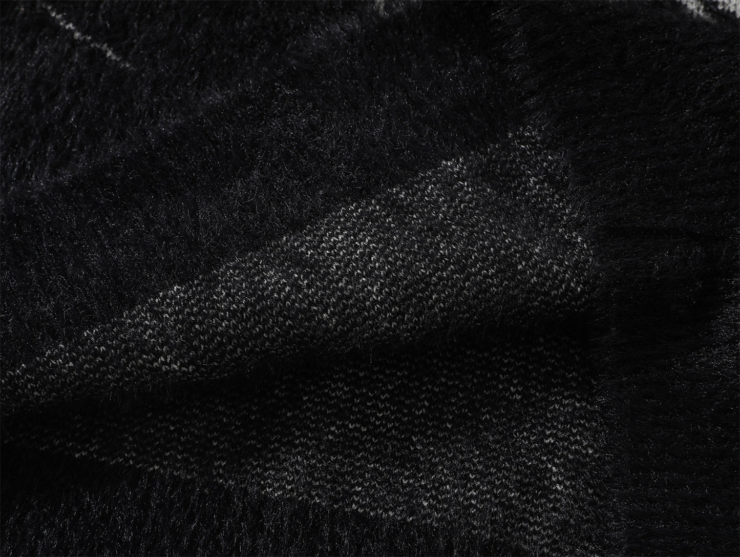 Fake Mink Fleece Letter Embroidery Oversize Knit Sweater WN11580