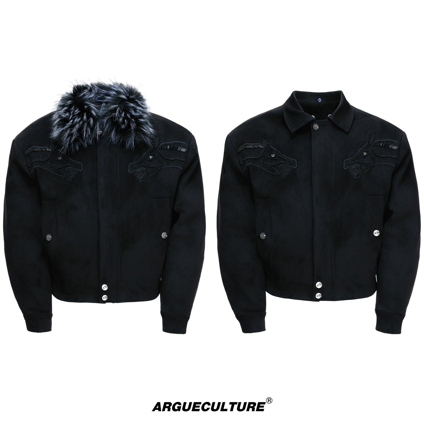 Vintage Suede Fake Fur Wide Jacket WN22660