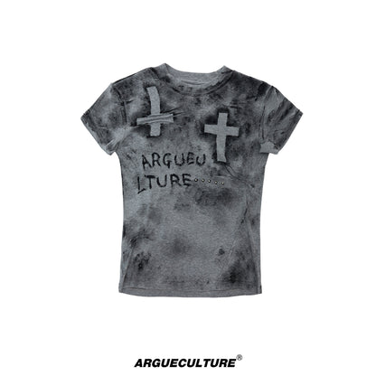 Cross Dirty Wash Stud Stretch Short Sleeve T-Shirt WN26997