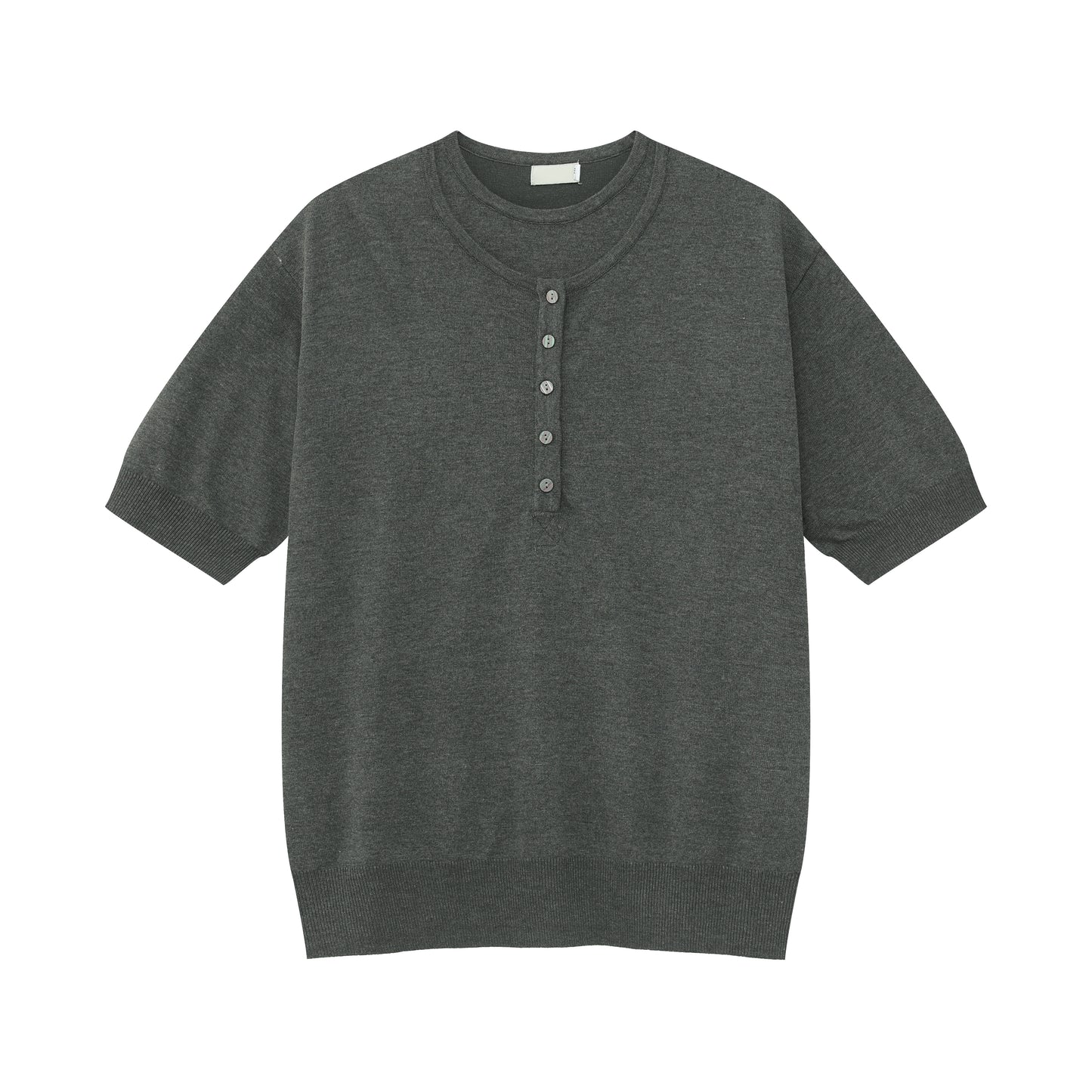 Fake Two Pieces Crew Neck Knit Short Sleeve Shirt WN24956