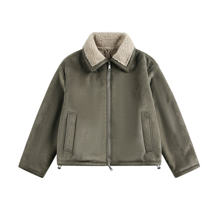 Fleece Lining Boa Zipper Jacket WN21911