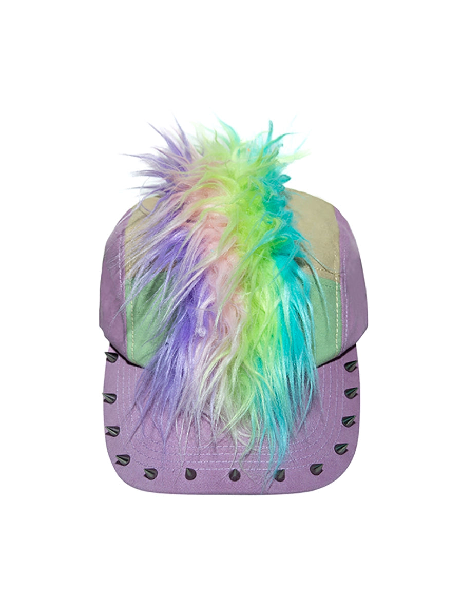Colorful Tassel Mohawk Rivet Cap WN21132