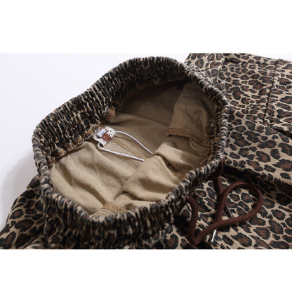 Leopard Print Wide Leg Half Pants WN18539