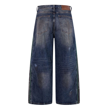 Panel Wash Wide Leg Denim Jeans WN23107