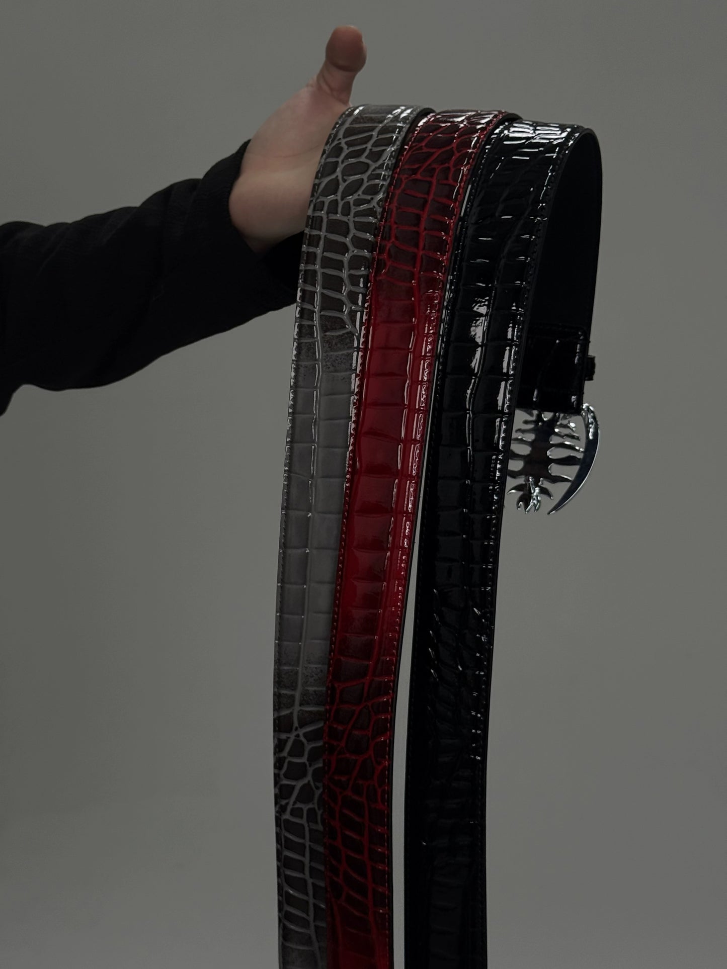 Metal Buckle PU Leather Crocodile Pattern Belt WN22629