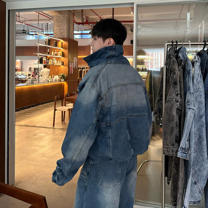 Washed Denim Jacket & Wide Leg Denim Jeans Setup WN25182