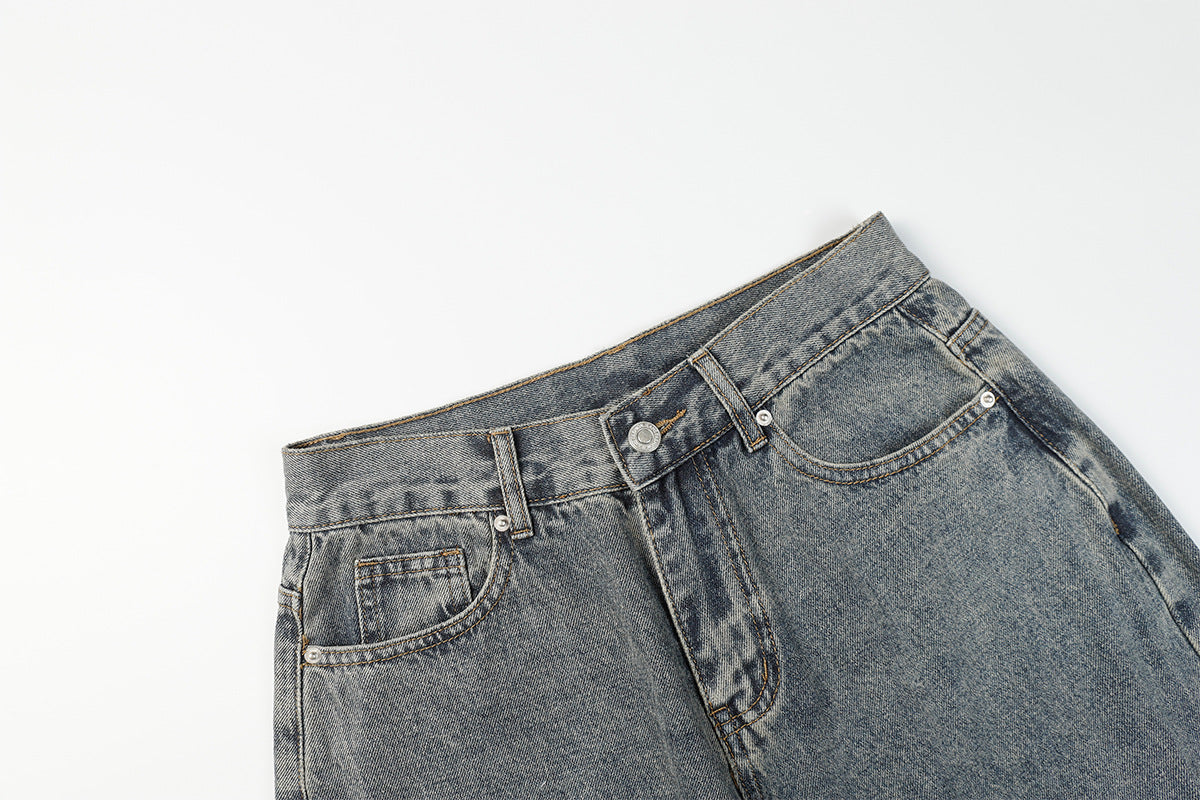Panel Design Wide Leg Denim Jeans WN25497